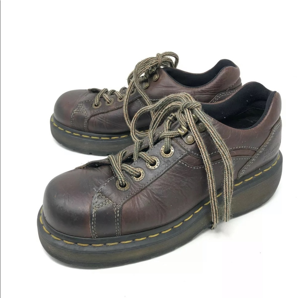Dr Martens Doc Brown Chunky Lace Up Oxfords 6